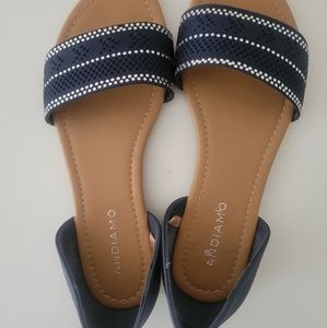 Blue and silver sandal